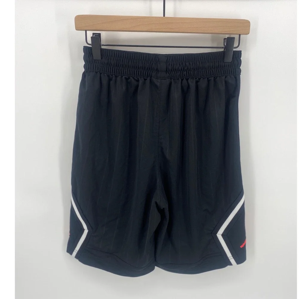 Jordan Basketball Shorts Medium Black Excellent Jumpman Diamond Loose Fit Mens